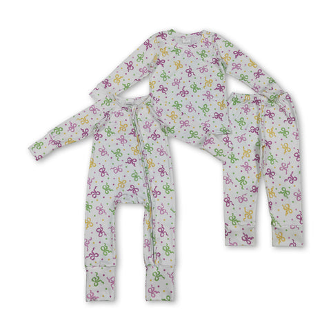 RTS kids matching clothing bows print clothing girl mardi gras clothing-2025.12.3