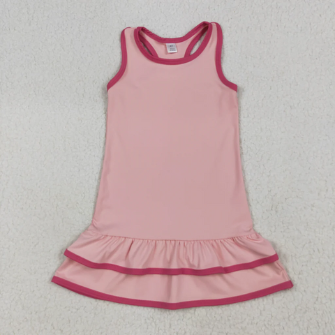 GSD2630   toddler girl clothes pink girl summer dress yoga clothes