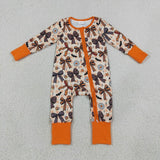Matching Baby girls Halloween bat candy bow orange long sleeve clothing