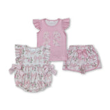 RTS girl summer matching clothes bow girl summer clothes