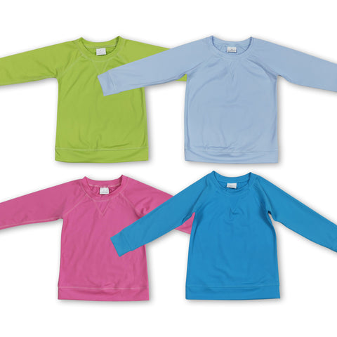 RTS toddler clothes matching clothing solid color top  kids summer yoga clothing