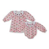 RTS kids matching clothing embroidery heart print clothing girl valentine clothing-2025.10.17