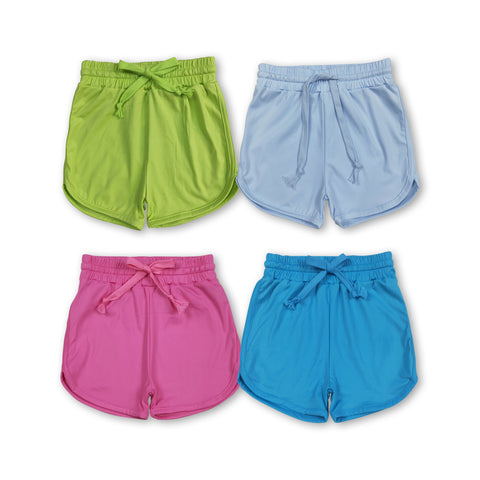 RTS toddler clothes matching clothing solid color shorts  kids summer yoga clothing