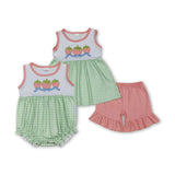 RTS kids matching clothing embroidery strawberry print clothing girl summer clothing-2025.1.9
