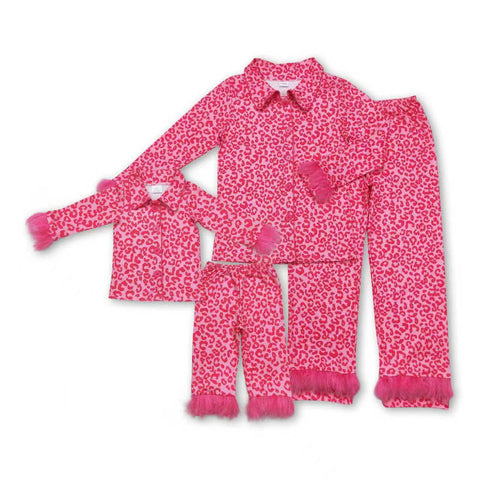 RTS toddler clothes matching pink leopard print clothing  mama kids  clothes-2025.9.17