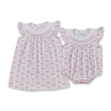 RTS girl summer clothes pink bow fathers day daddys girl girl summer matching clothing