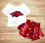 Order Deadline:25th Apr. Split order baby girl clothes state girl summer shorts set 2