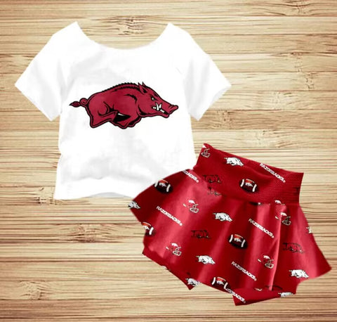 Order Deadline:25th Apr. Split order baby girl clothes state girl summer shorts set 2