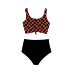 Order Deadline:18th Apr. Split order adult clothes gingham  adult women swimsuit