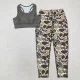 GSPO1665  adult clothes camouflage adult woman yoga wear