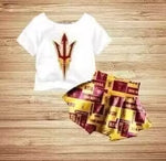 Order Deadline:28th Apr. Split order baby girl clothes state girl summer shorts set