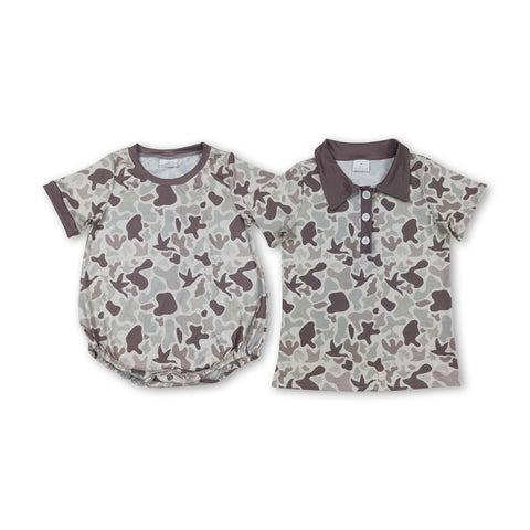RTS kids matching clothing hunting camo print clothing boy summer clothing-2025.7.23