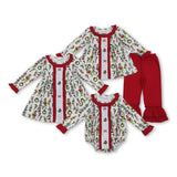 RTS kids matching clothing embroidered cartoon print clothing baby christmas winter clothing-2025.10.17