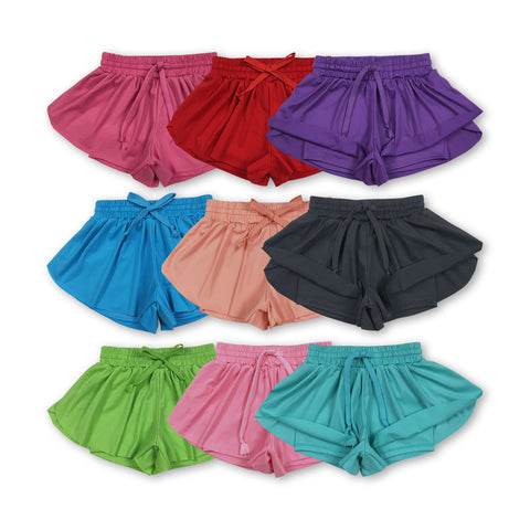 RTS toddler clothes matching clothing solid color shorts kids summer yoga clothing
