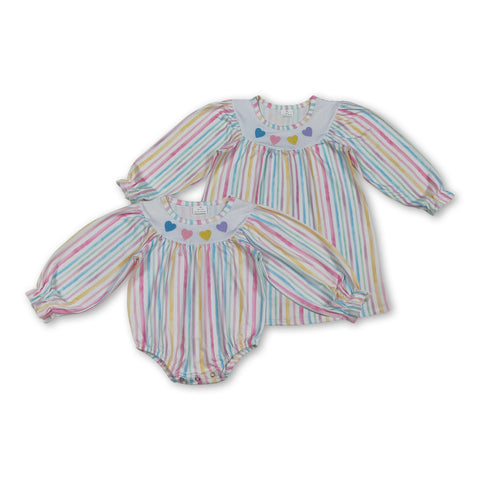 RTS kids matching clothing embroidery heart print clothing girl Valentine clothing-2025.12.3