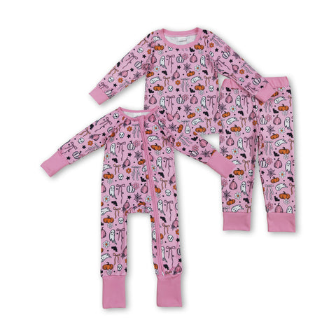 RTS kids matching clothing ghost print clothing girl halloween winter clothing-2025.8.23