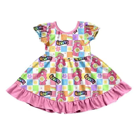Order Deadline:11th Mar. Split order baby girl clothes Colorful bear girl summer dress