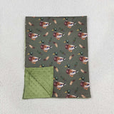 RTS BL0287 baby duck print green blanket