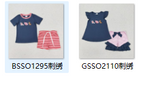 RTS toddler clothes matching pig horse cow farm clothing kids summer shorts set-embroidery