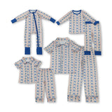 RTS toddler clothes matching clothing blue bows  print adult mama kids clothes-2025.7.31