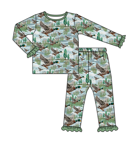 Order Deadline:28th Apr. Split order baby girl  clothes wild duck girl pajamas  set