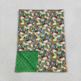 RTS BL0286 baby duck camo print green blanket