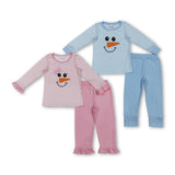 RTS kids clothes embroidered snowman kids summer matching clothes winter set-2025.7.23