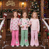 Matching Baby girls Christmas long sleeves pants outfits