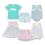 RTS Matching kids clothing embroidery I love daddy print clothing baby summer clothing-2026.4.20