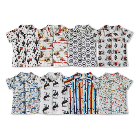 RTS Matching clothing toddler clothes cowboy fishing print boy summer clothing-2026.3.17