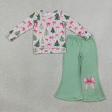 Matching Baby girls Christmas long sleeves pants outfits