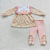 Matching Baby boys girls pumpkin clothing embroidery