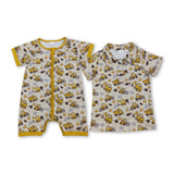 RTS  Matching clothing kids truck print baby boy summer clothing-2026.6.1