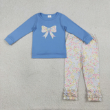 RTS kids matching clothing embroidery bows print clothing baby girl winter clothing-2026.1.16