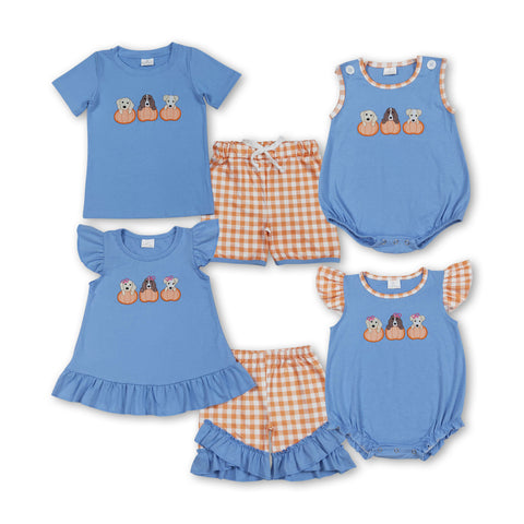 RTS kids matching clothing embroidered dog print clothing kids halloween clothing-2025.9.17