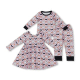 RTS kids matching clothing ghost bat print clothing baby halloween clothing-2025.9.13