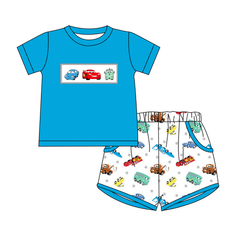 Order Deadline:3rd May. Split order baby boy clothes cartoon car boy summer shorts set