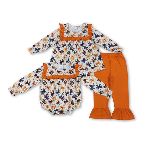 RTS kids matching clothing bows  print clothing girl halloween winter clothing-2025.8.2