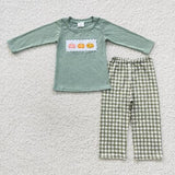 Matching Baby boys girls pumpkin clothing embroidery