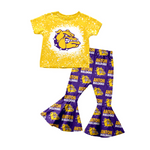 Order Deadline:29th Nov. Split order baby girl clothes state girl bell bottoms pants set 2