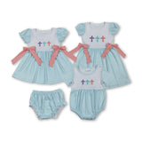 RTS kids matching clothing  embroidery cross print clothing baby easter clothing-2025.11.11