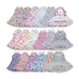 RTS toddler clothes matching clothing floral bow dress kids summer yoga clothing 2