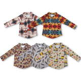 RTS toddler clothes matching clothing baby aztec print top boy t-shirt-2025.10.9