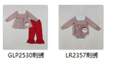 RTS kids matching clothing embroidery santa print clothing girl christmas winter clothing-2025.10.14