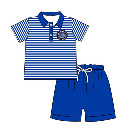 Custom order MOQ:3pcs each design boy  blue state summer set