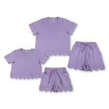 RTS Matching toddler clothes purple print clothing  mommy kids summer clothes-2026.3.26