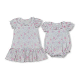 RTS Matching kids clothing rose print clothing girl summer clothing-2026.4.2
