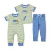 RTS kids matching clothing embroidery fishing print clothing boy spring clothing-2025.12.6