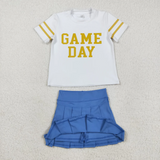 GSD2741  toddler girl clothes vinyl game day girl summer set yoga clothes
