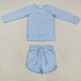 RTS toddler clothes matching clothing solid color set kids summer yoga clothing